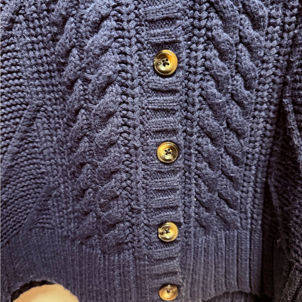 Torrid Deep Blue Cable Knit Cardigan - Picture 3 of 12
